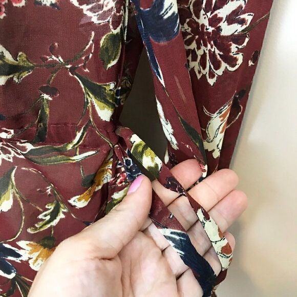 🌸FLORAL Chiffon Dress w/ Front Buttons - Picture 5 of 9